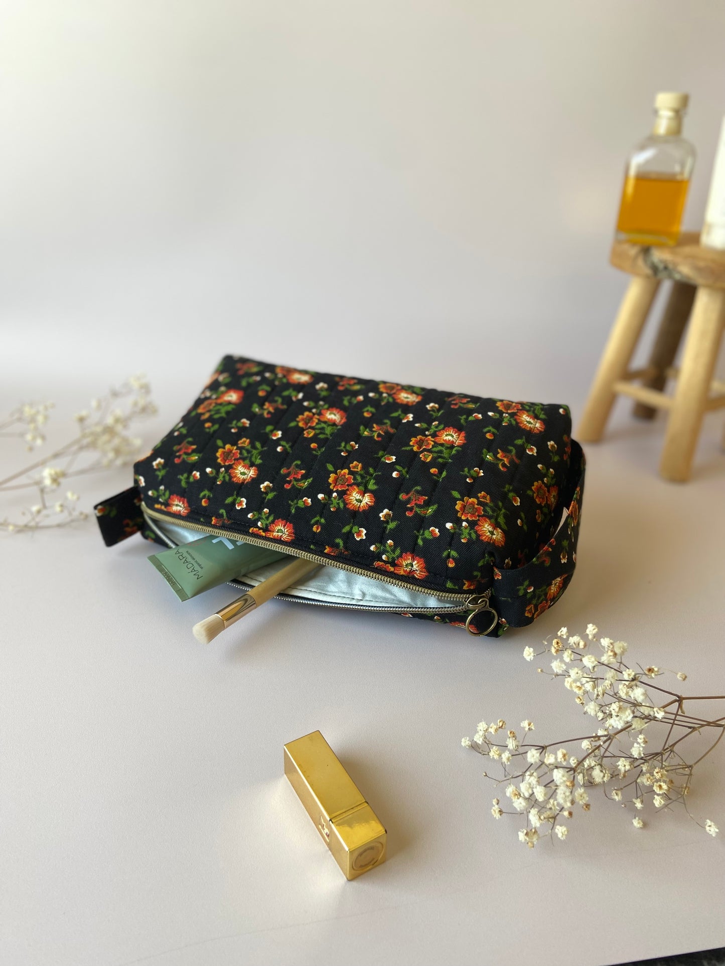 Trousse de toilette tissu vintage