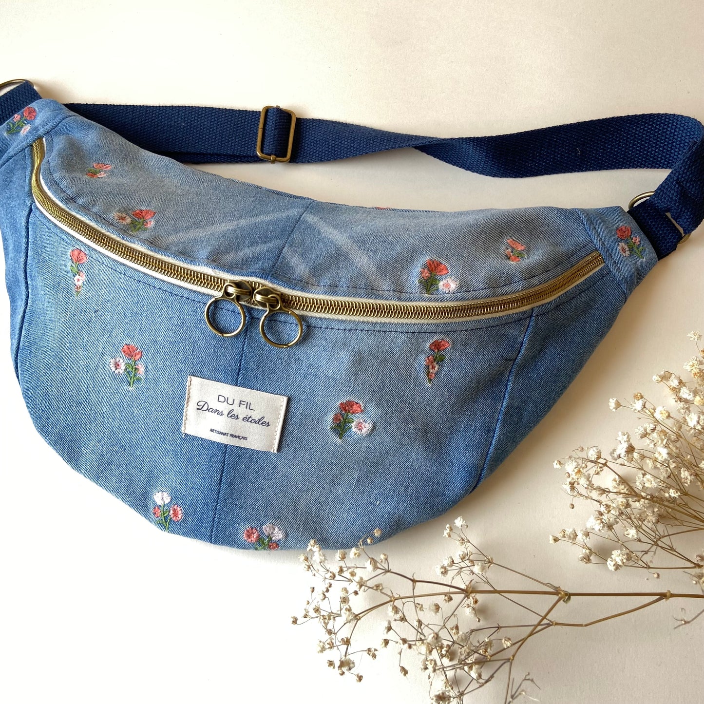 Banane en jeans brodé