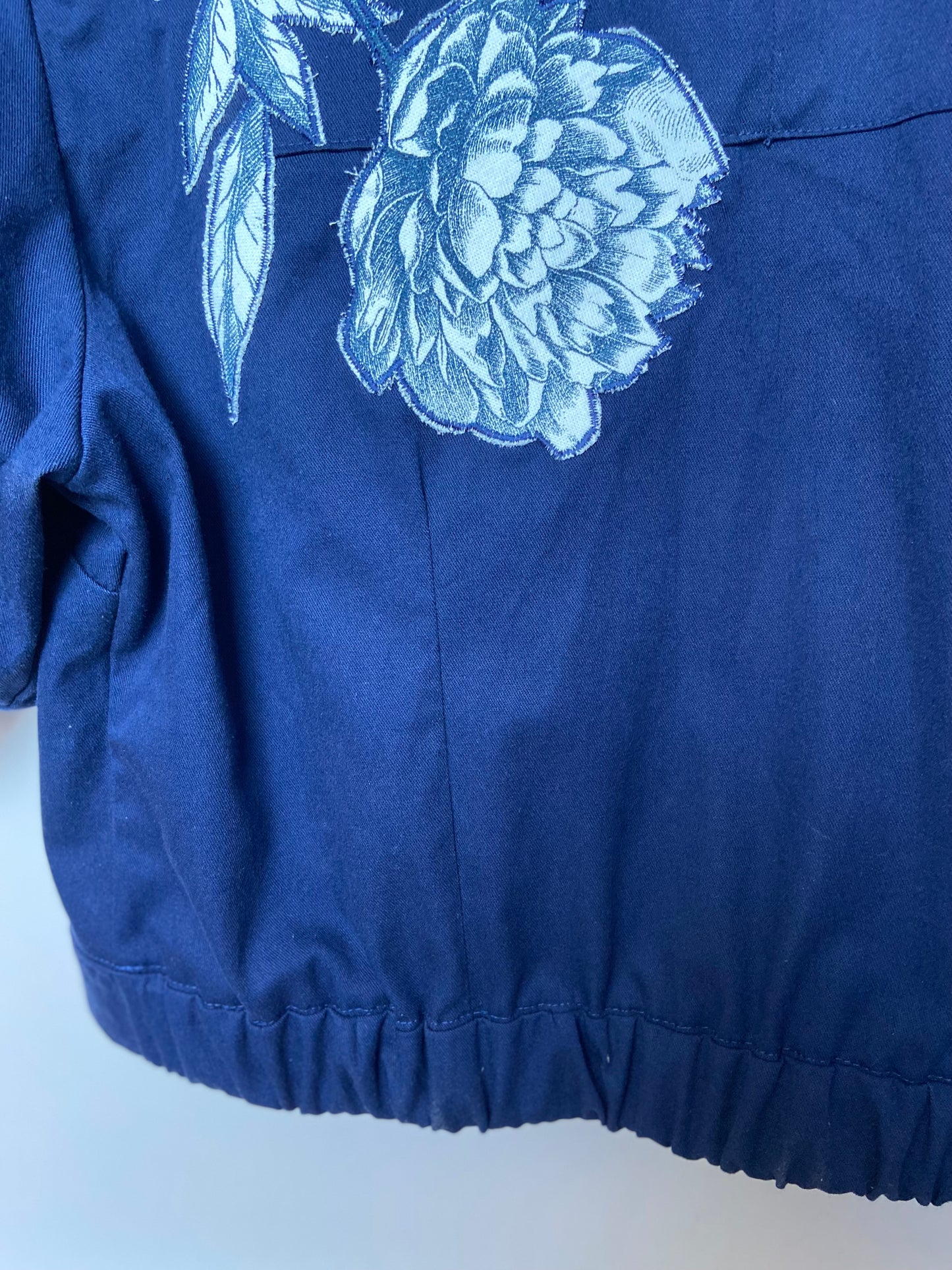 Bombées manches 3/4 – Bleu de travail vintage Upcyclé