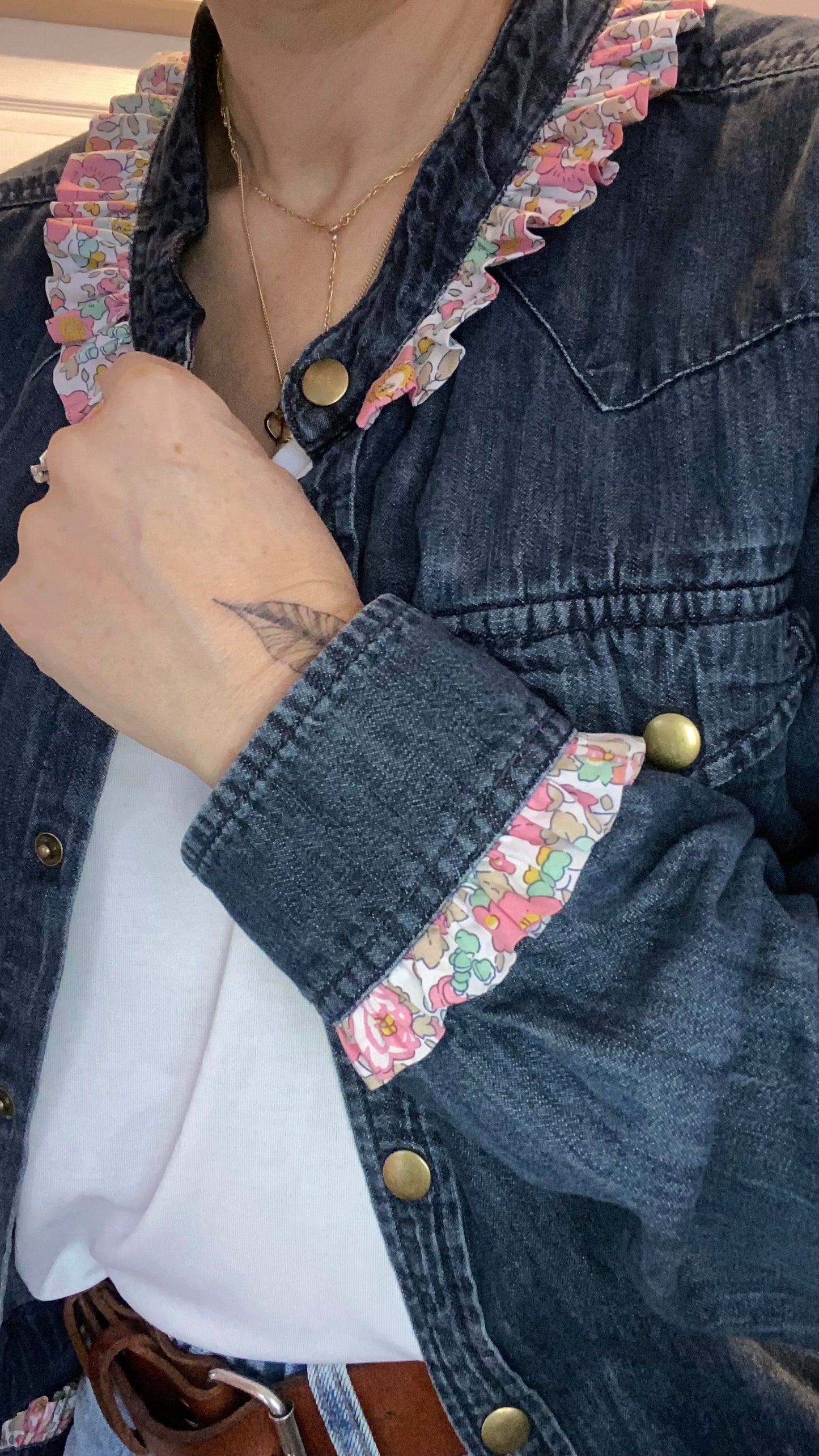 Chemise/veste en jeans upcyclee Tommy hilfiger