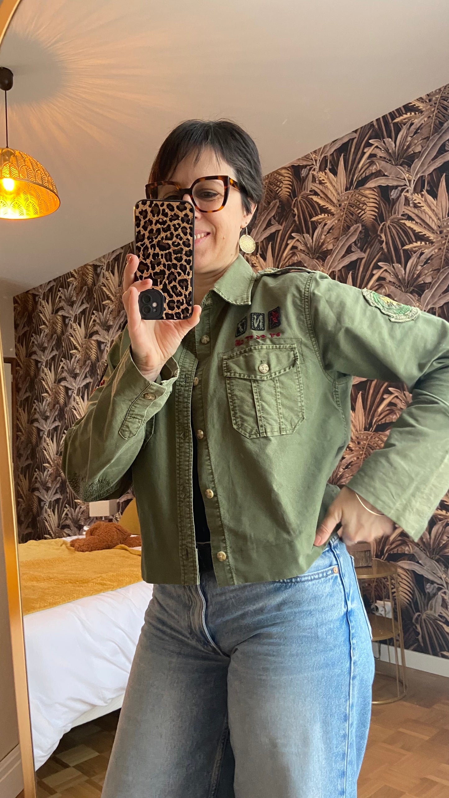 Veste style militaire upcyclée – pièce unique