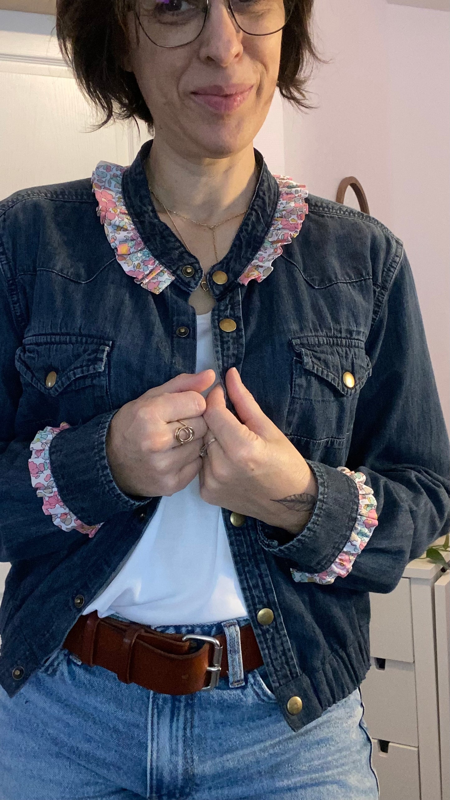 Chemise/veste en jeans upcyclee Tommy hilfiger