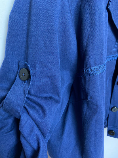 Bombées manches 3/4 – Bleu de travail vintage Upcyclé