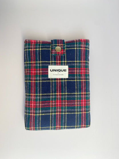 housse de livre en tissu chiné – pièce unique artisanale