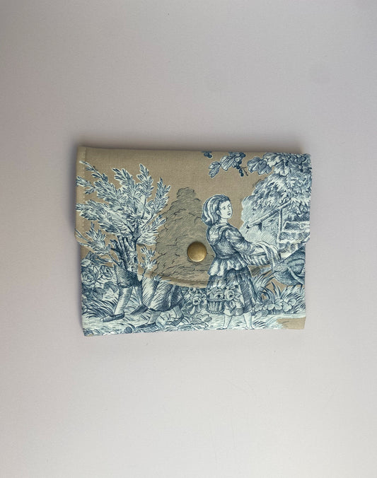 pochette en tissu chiné revalorisé – pièce unique artisanale