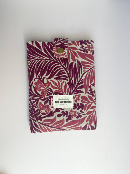 Housse de livre en tissu chiné – pièce unique artisanale