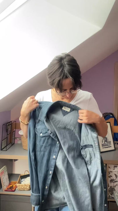 Chemise/veste en jeans upcyclee Tommy hilfiger